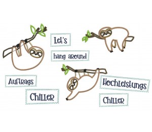 Stickserie - Faultiere Appli